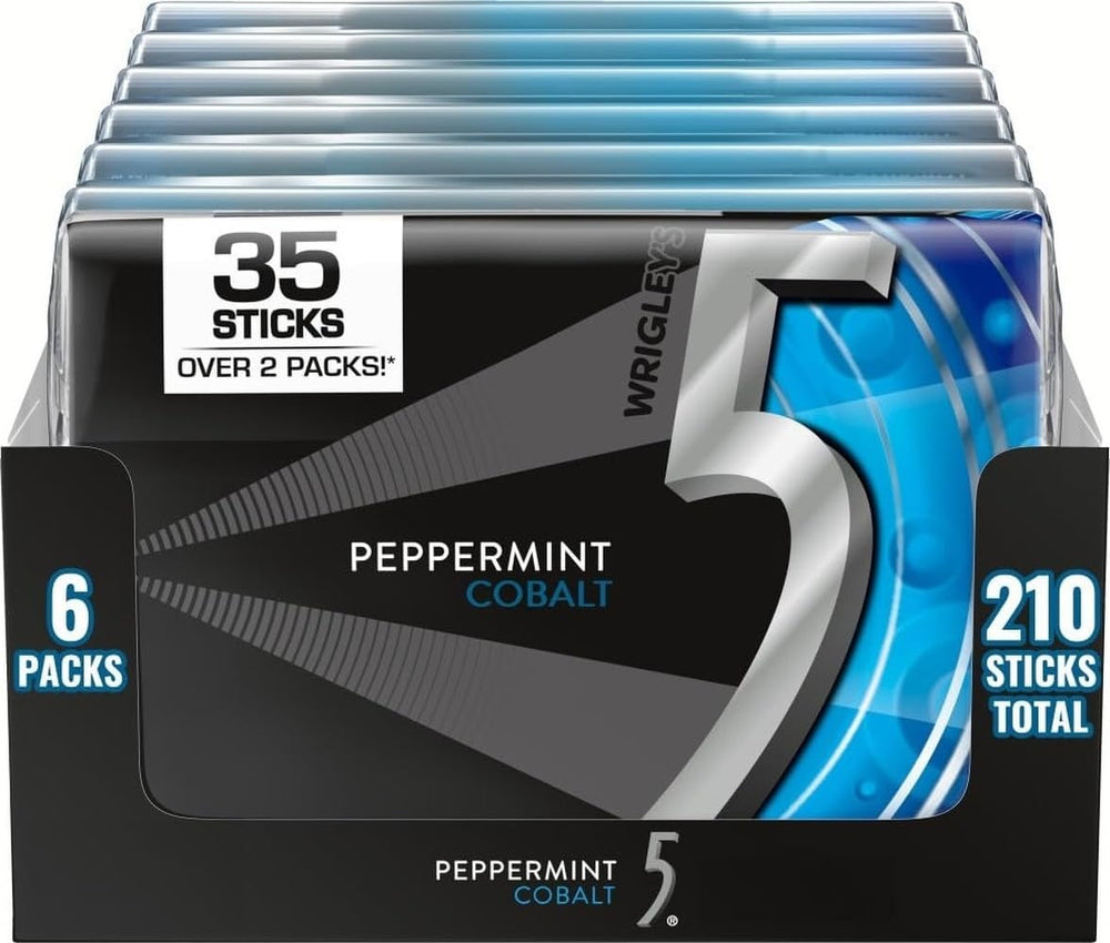 5 GUM paquete frontal mostrando 35 sticks y diseño moderno