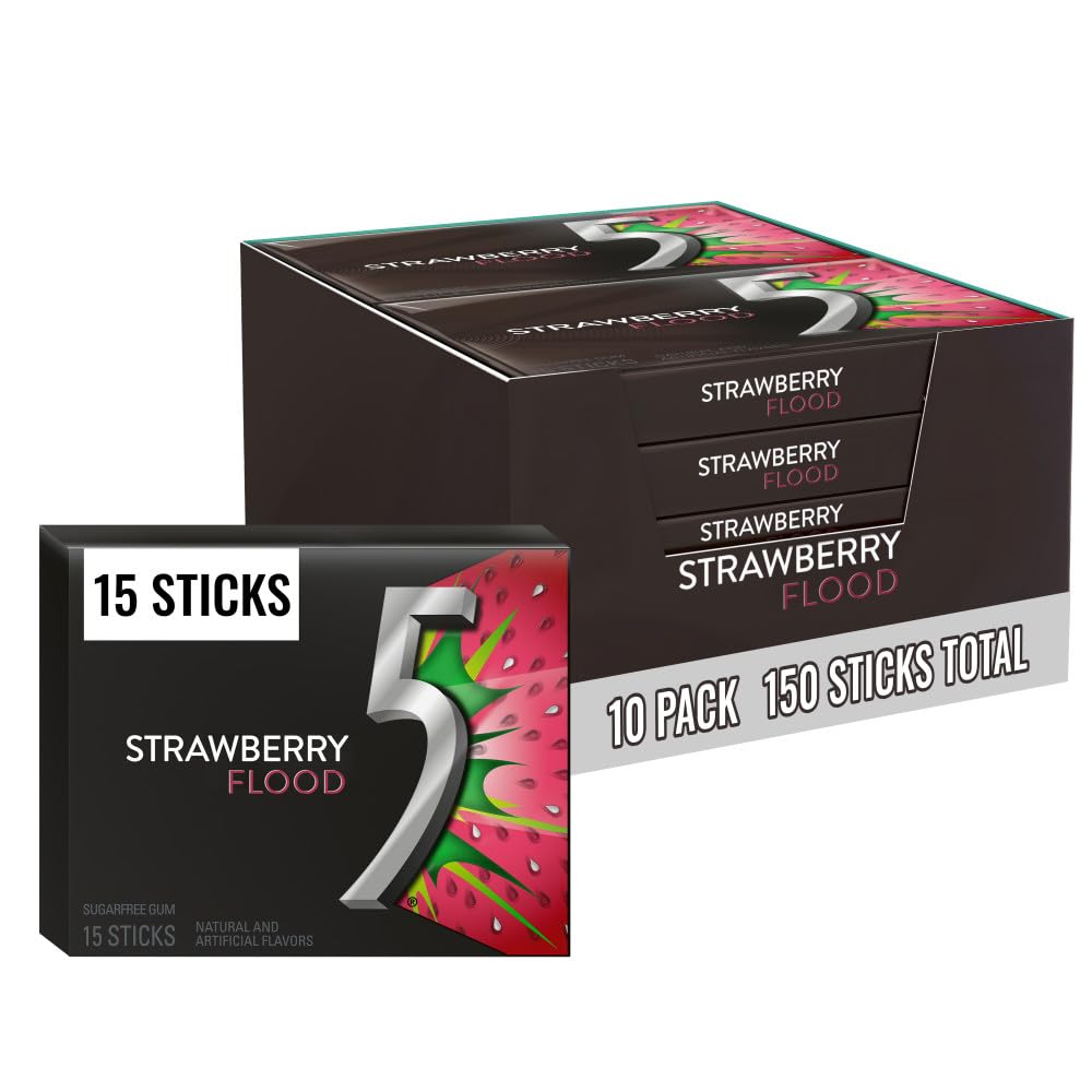 5 Gum paquete frente mostrando portabilidad y frescura