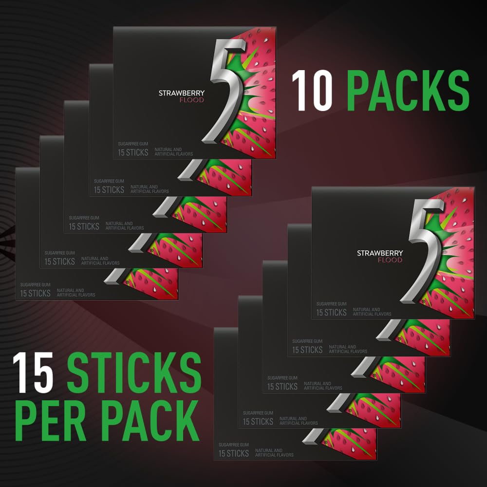 5 Gum primer plano de stick mostrando textura resistente y sabor