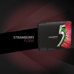5 Gum sticks afuera del paquete mostrando cantidad lista para masticar