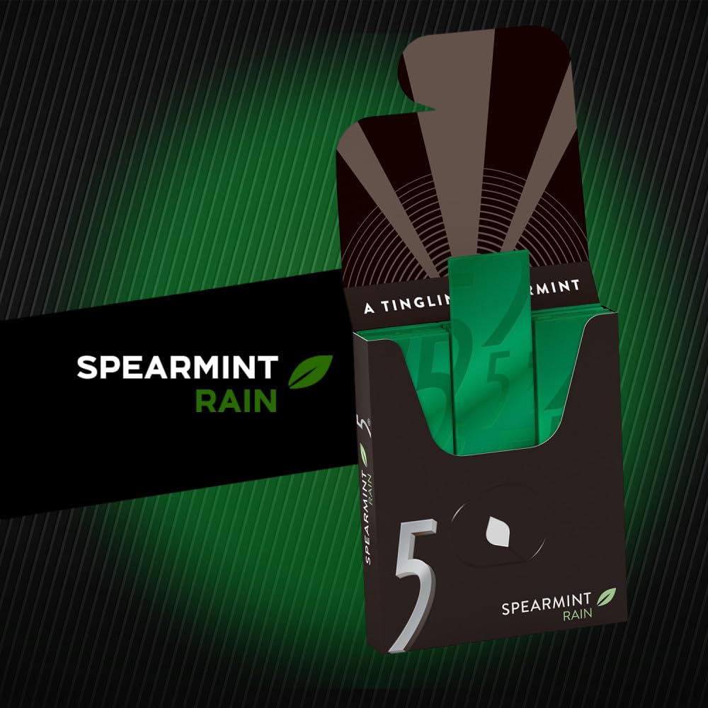 5 Gum detalle de textura de las tiras y envoltorio individual para higiene