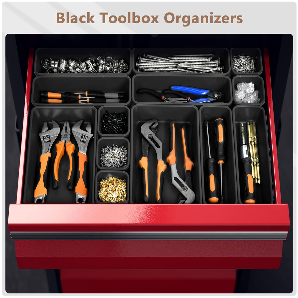 A-LuGei installed in rolling tool chest stabilizing tools during movement