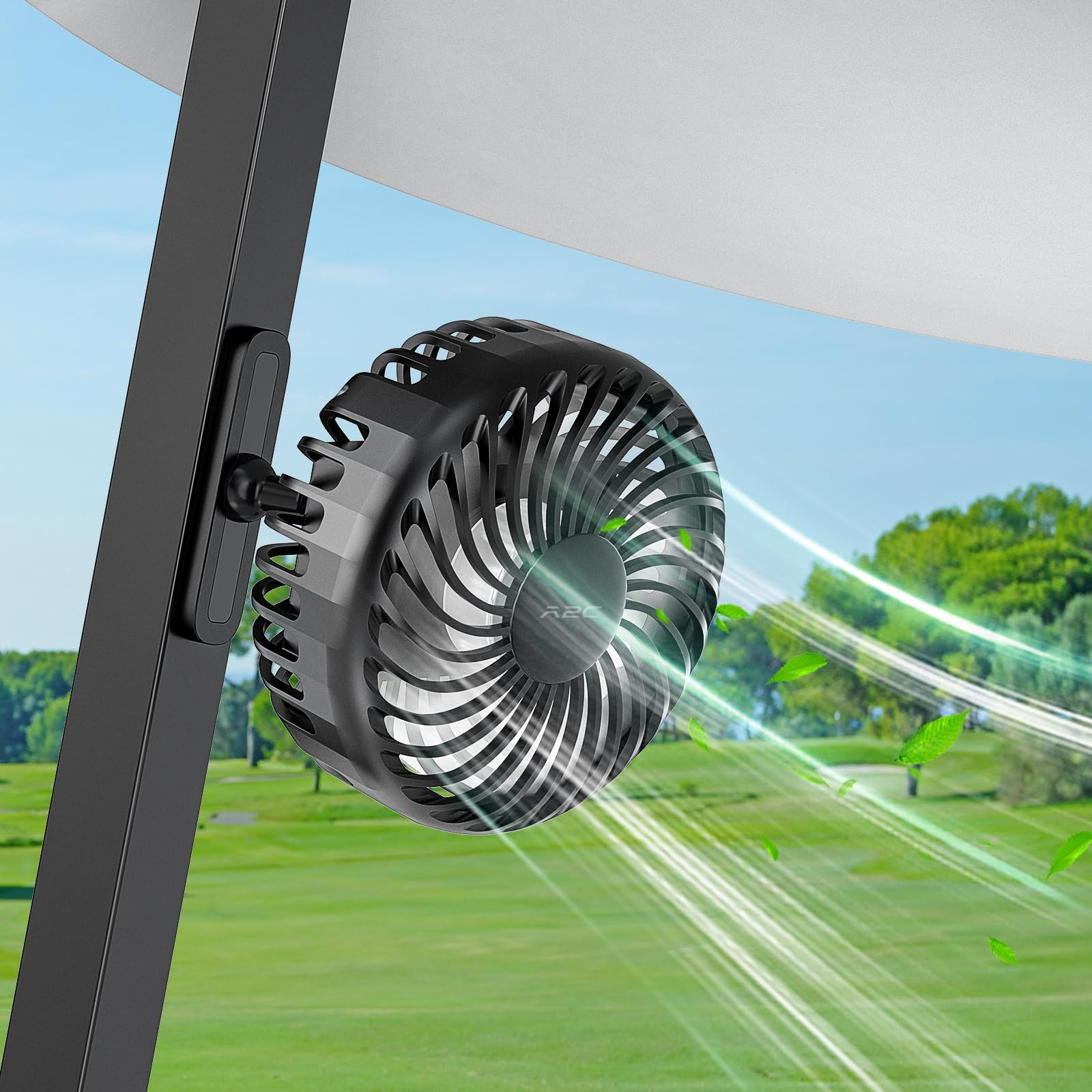 A2C ventilador frontal mostrando diseño compacto y sujeción magnética