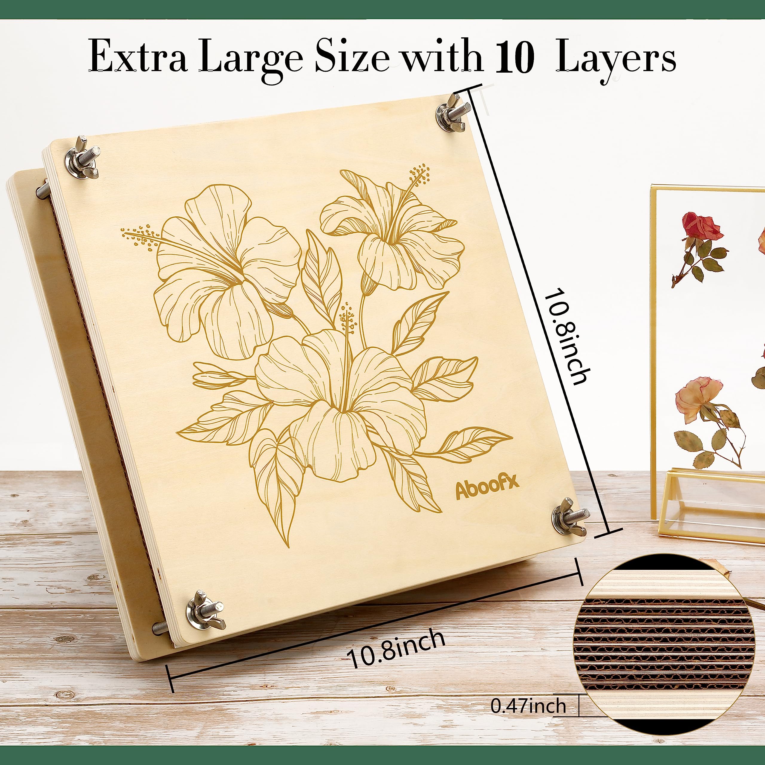 Aboofx open stack revealing 10 layers and benefit of large pressing area