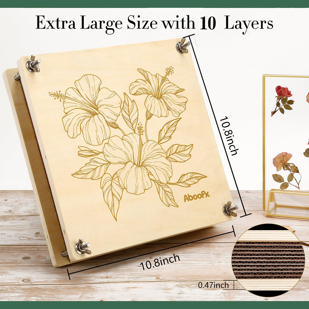 Aboofx open stack revealing 10 layers and benefit of large pressing area