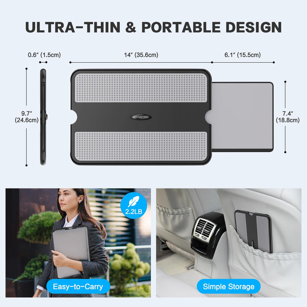 AboveTEK primer plano del escudo térmico que reduce el calor al regazo