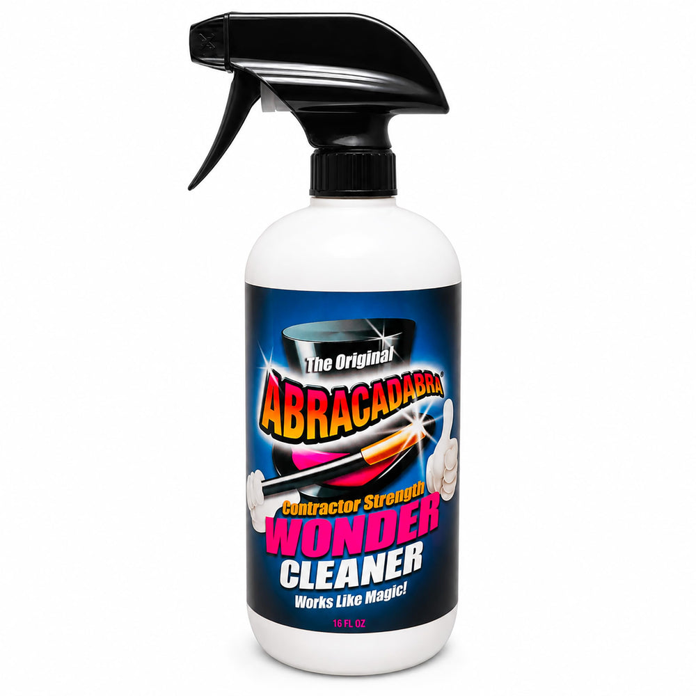 Abracadabra bottle front label showing product name and citrus solvent benefit