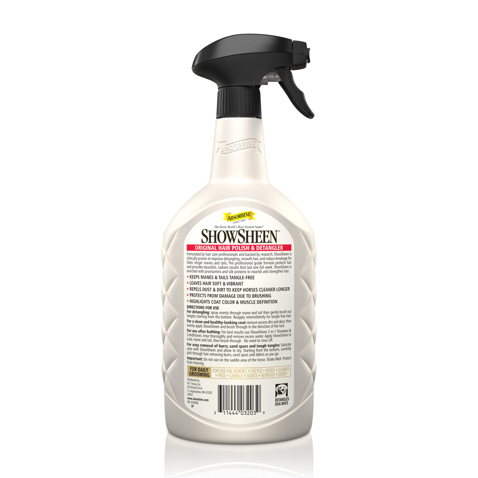 Absorbine etiqueta con ingredientes y uso claro para confianza del usuario
