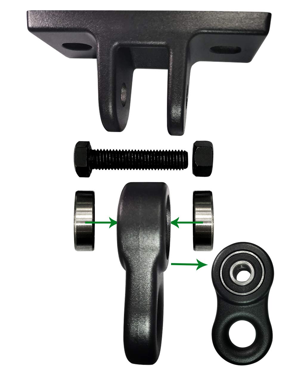 ABUSA front view of mounted pair showing sturdy black finish and secure mount benefit