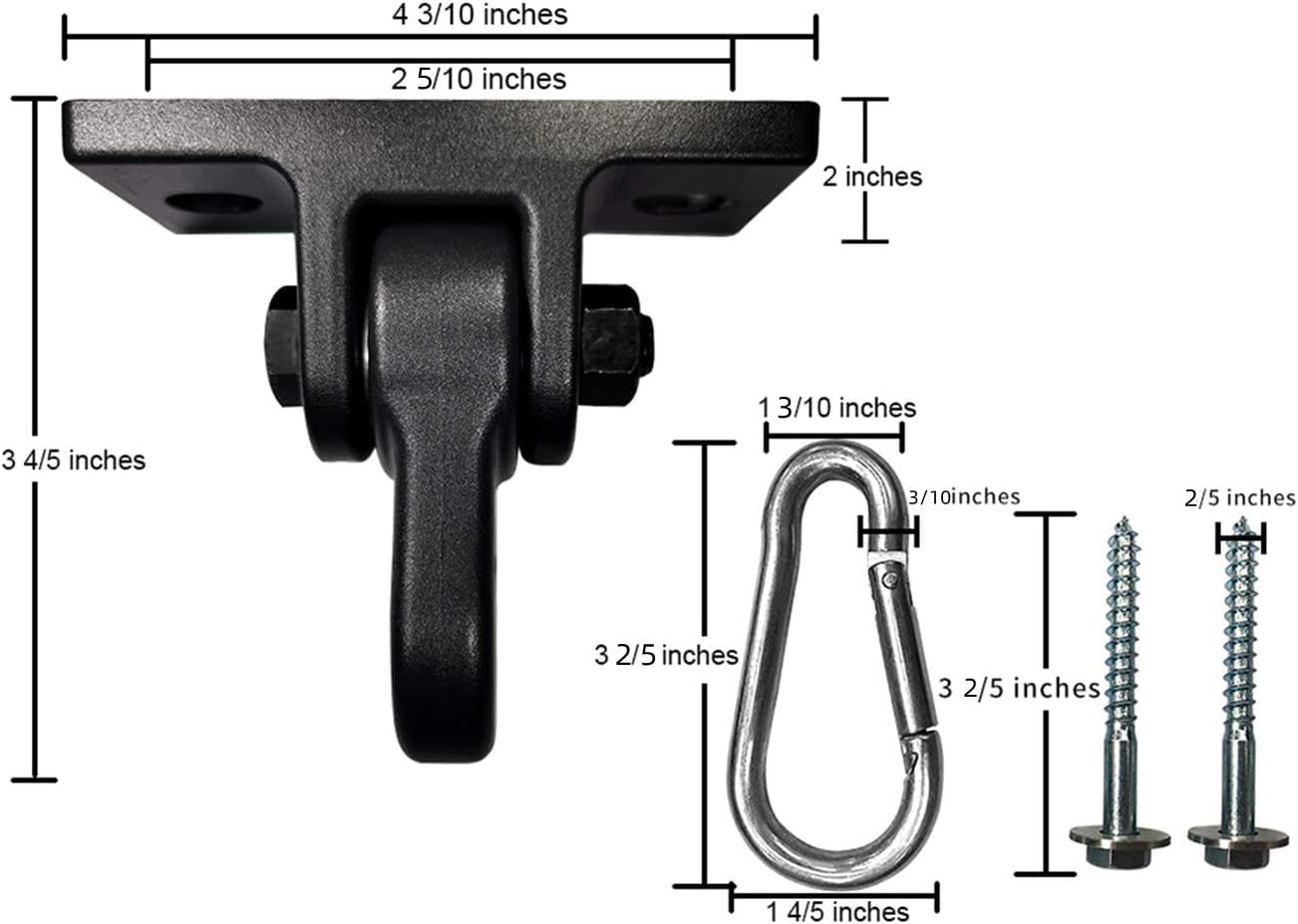 ABUSA hook and screw hardware laid out with included fasteners for easy installation benefit