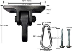 ABUSA hook and screw hardware laid out with included fasteners for easy installation benefit