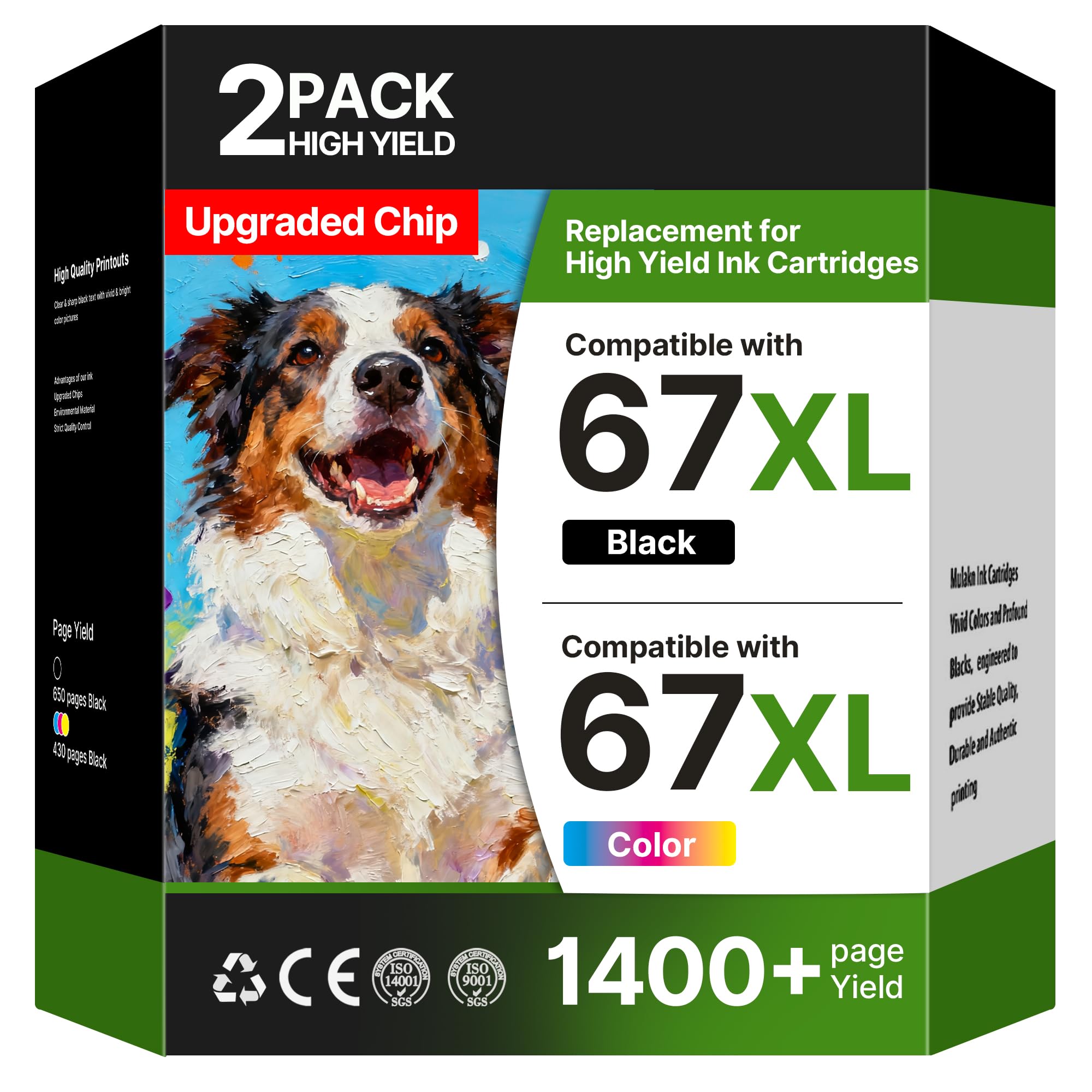 Acaves 67XL front packaging showing combo pack and compatibility benefits