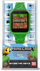 Accutime reloj Minecraft vista frontal con diseño colorido y fácil lectura