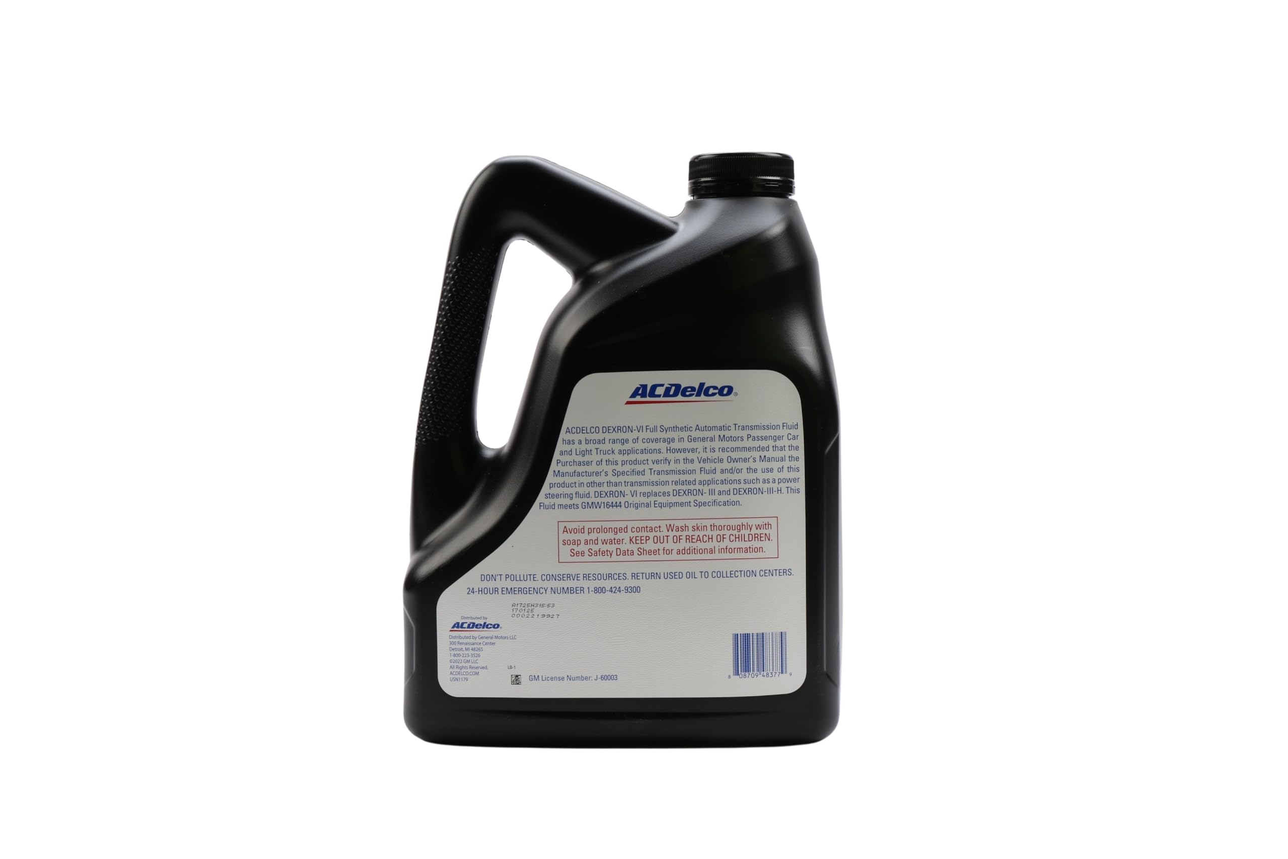 ACDelco DEXRON‑VI detalle de la etiqueta con especificaciones GM, confianza en compatibilidad
