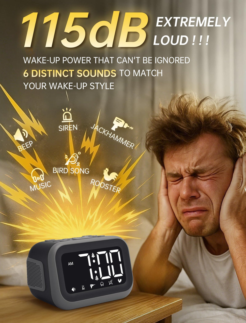 Acedeck detalle botones, control fácil para ajustar alarmas