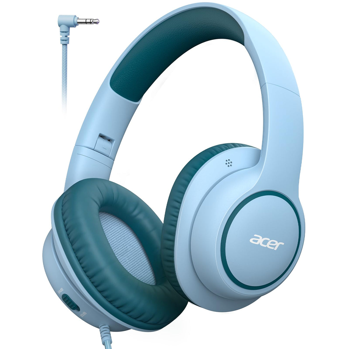 Acer OHW328 frontal del auricular mostrando diseño over-ear y colores atractivos