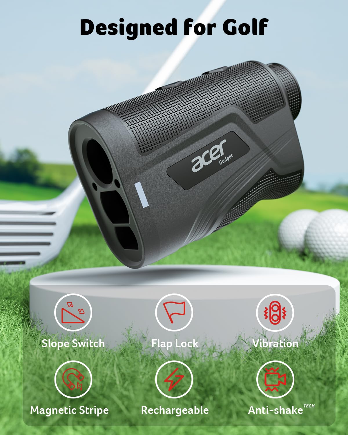 Acer used on fairway measuring distance to flag for confident club selection benefit