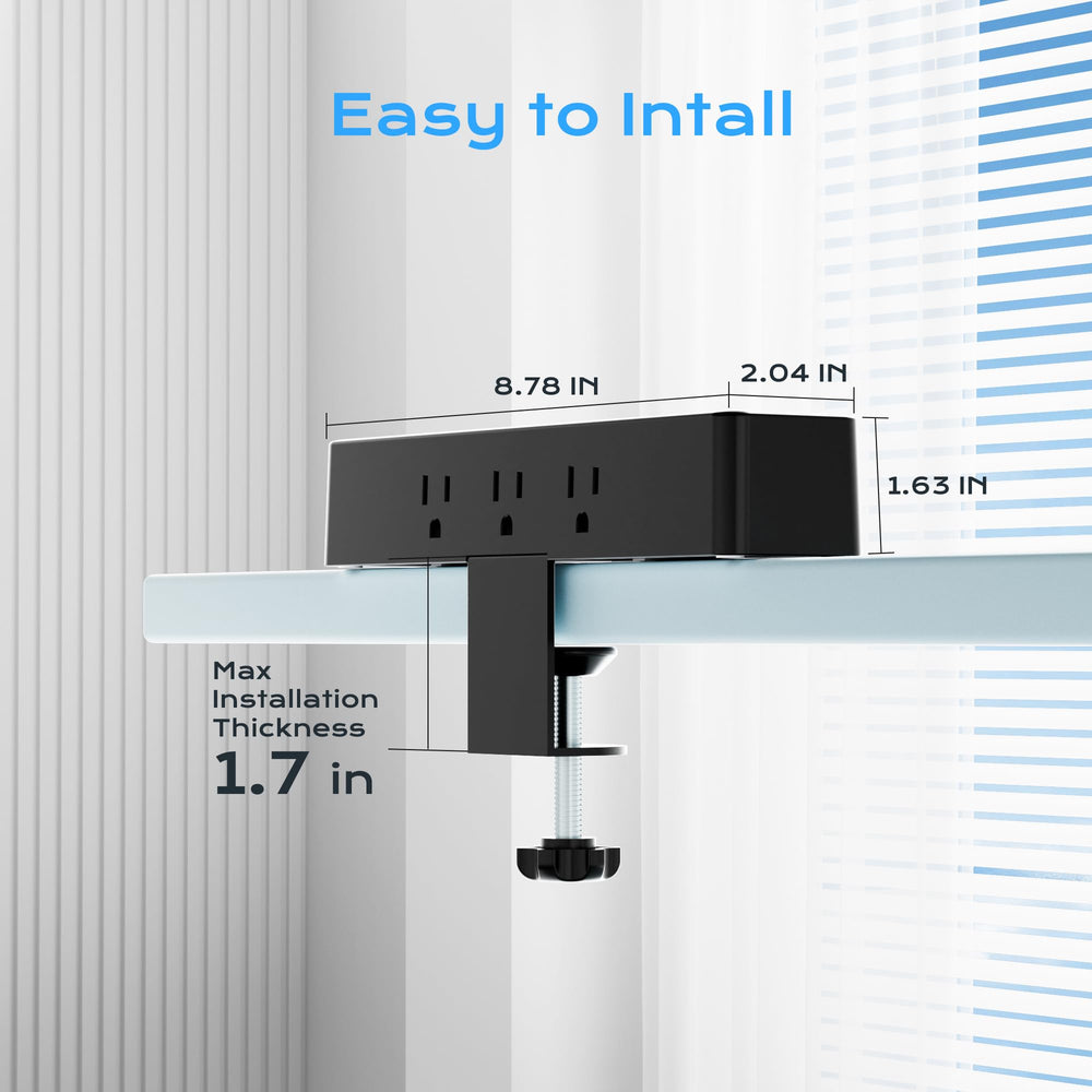 ACOZVIN clavija plana oculta detrás de mueble para ahorrar espacio