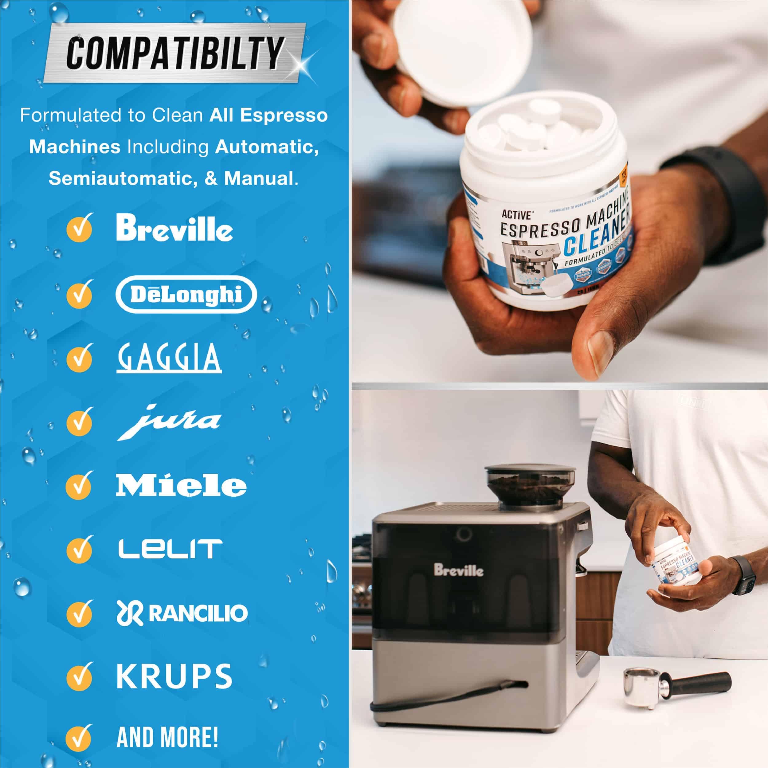 ACTIVE etiqueta mostrando marcas compatibles para mayor confianza