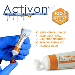 ActivOn tube open with gel being dispensed for easy application