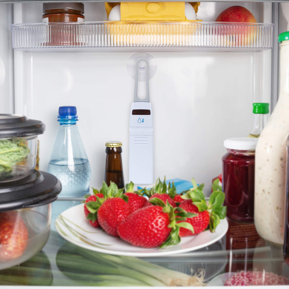 AcuRite sensor de nevera instalado, ofrece monitoreo constante de alimentos