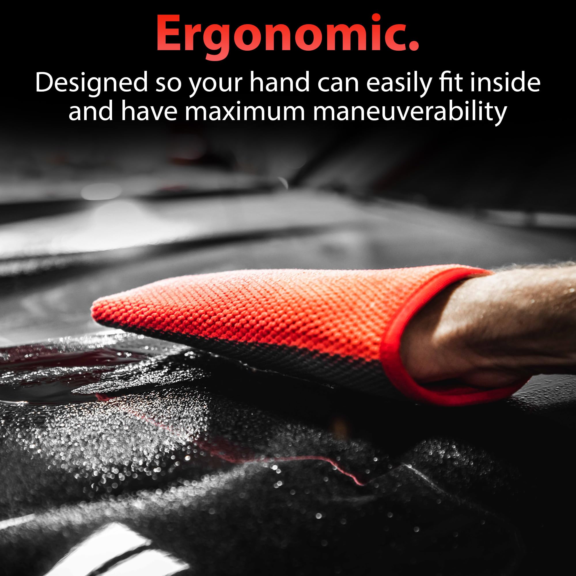 Adam's Polishes mitt gliding on car paint with lubricant to safely remove embedded contaminants