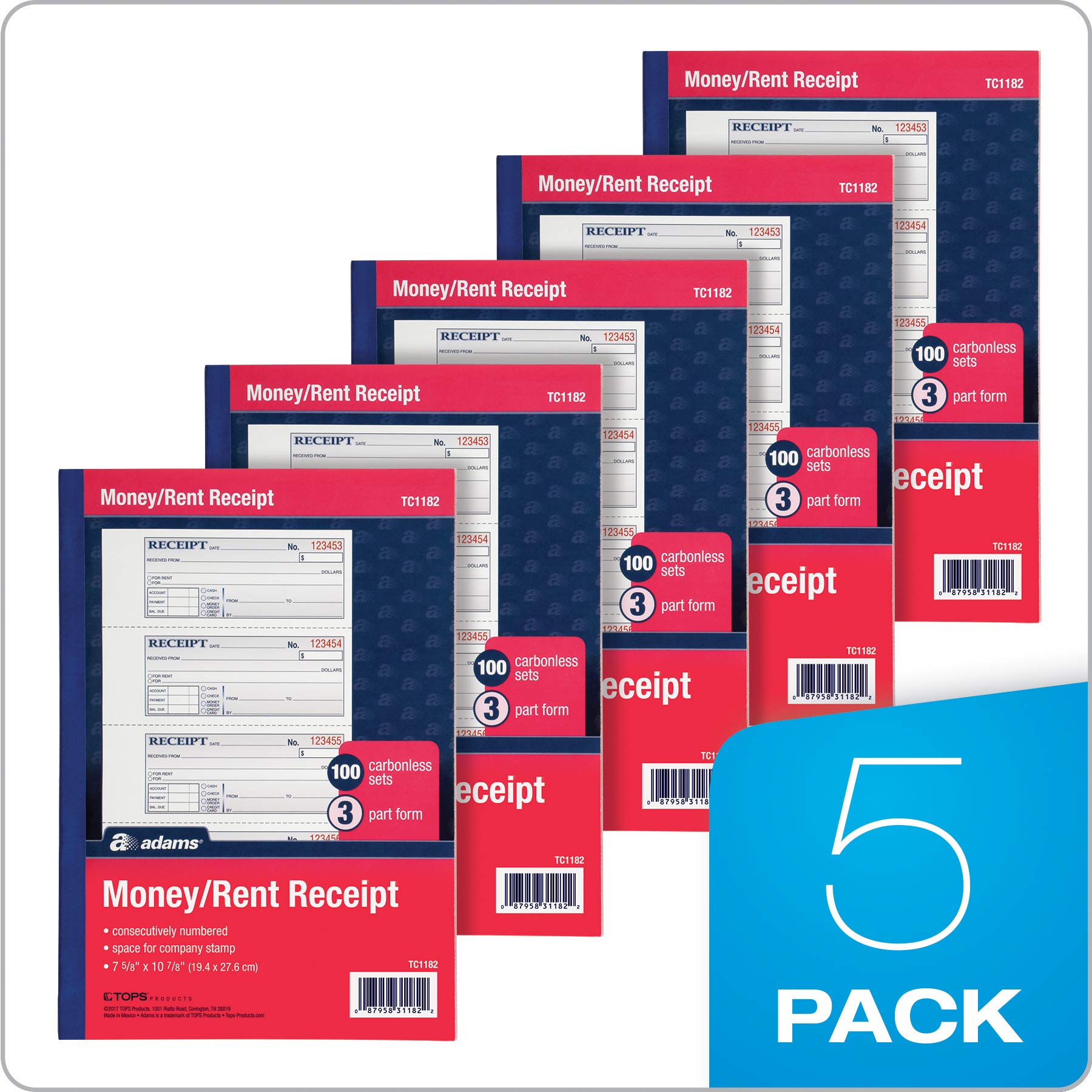 Adams five-book pack stacked to show bulk supply for frequent use