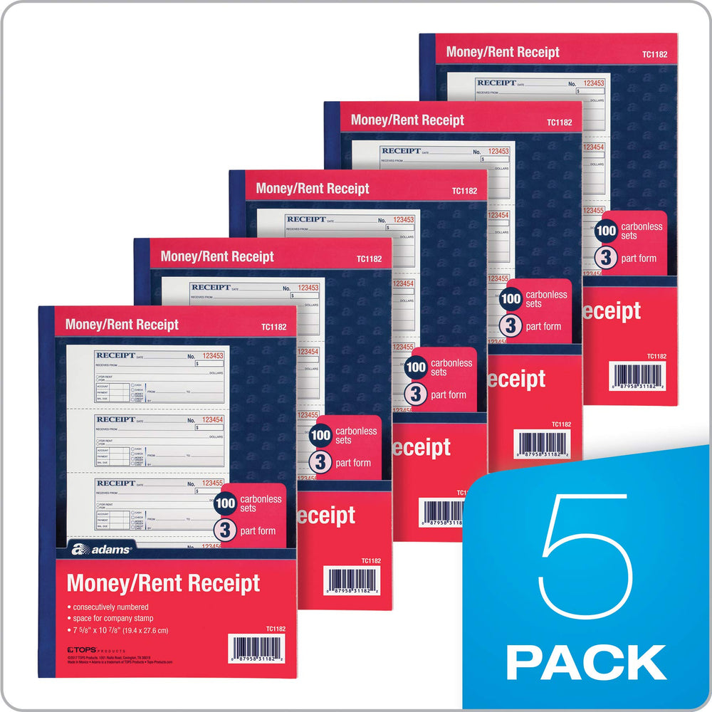 Adams five-book pack stacked to show bulk supply for frequent use