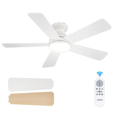 addlon ventilador de techo frontal mostrando luz y diseño moderno para confort