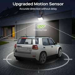 Adiding iluminación de patio mostrando seguridad y visibilidad nocturna
