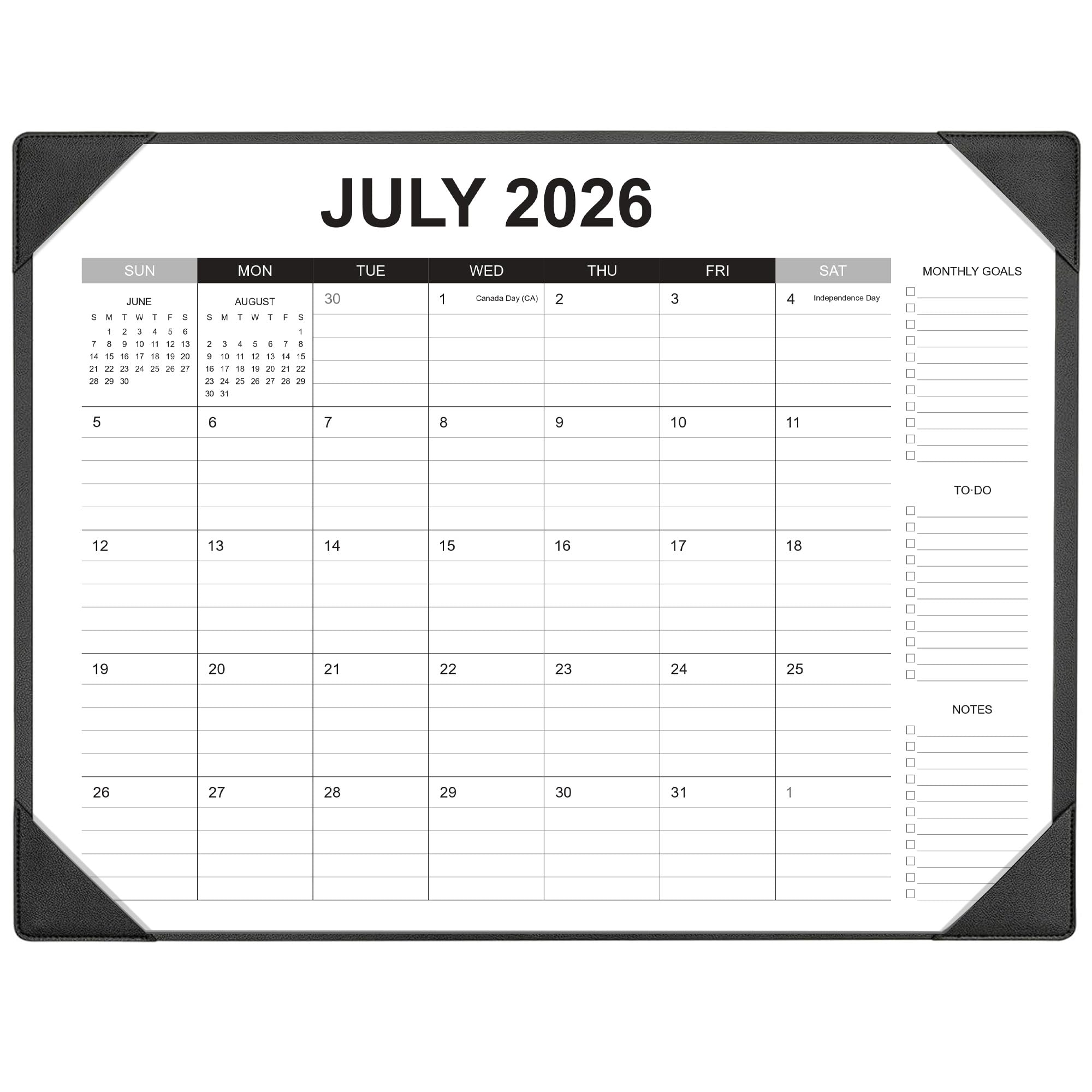 Adronix calendario frontal mostrando mes y formato claro para planificar