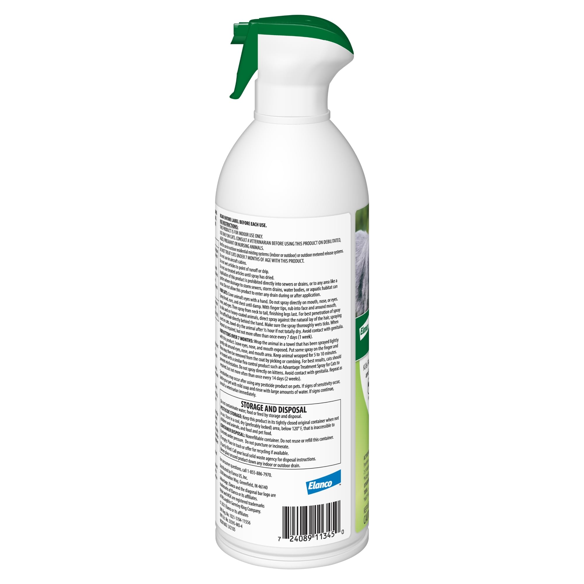 Advantage etiqueta con ingredientes y precauciones clara y legible