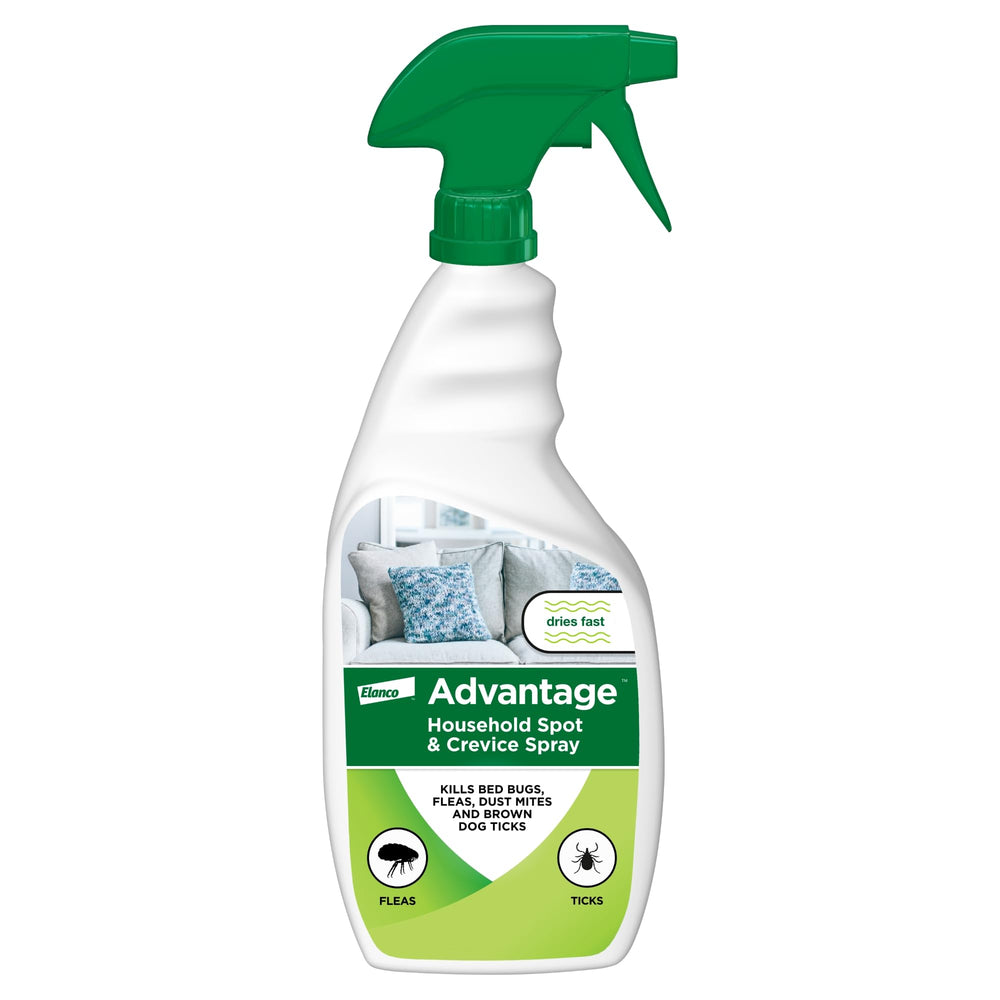 Advantage envase frontal 24 oz mostrando etiqueta y uso doméstico