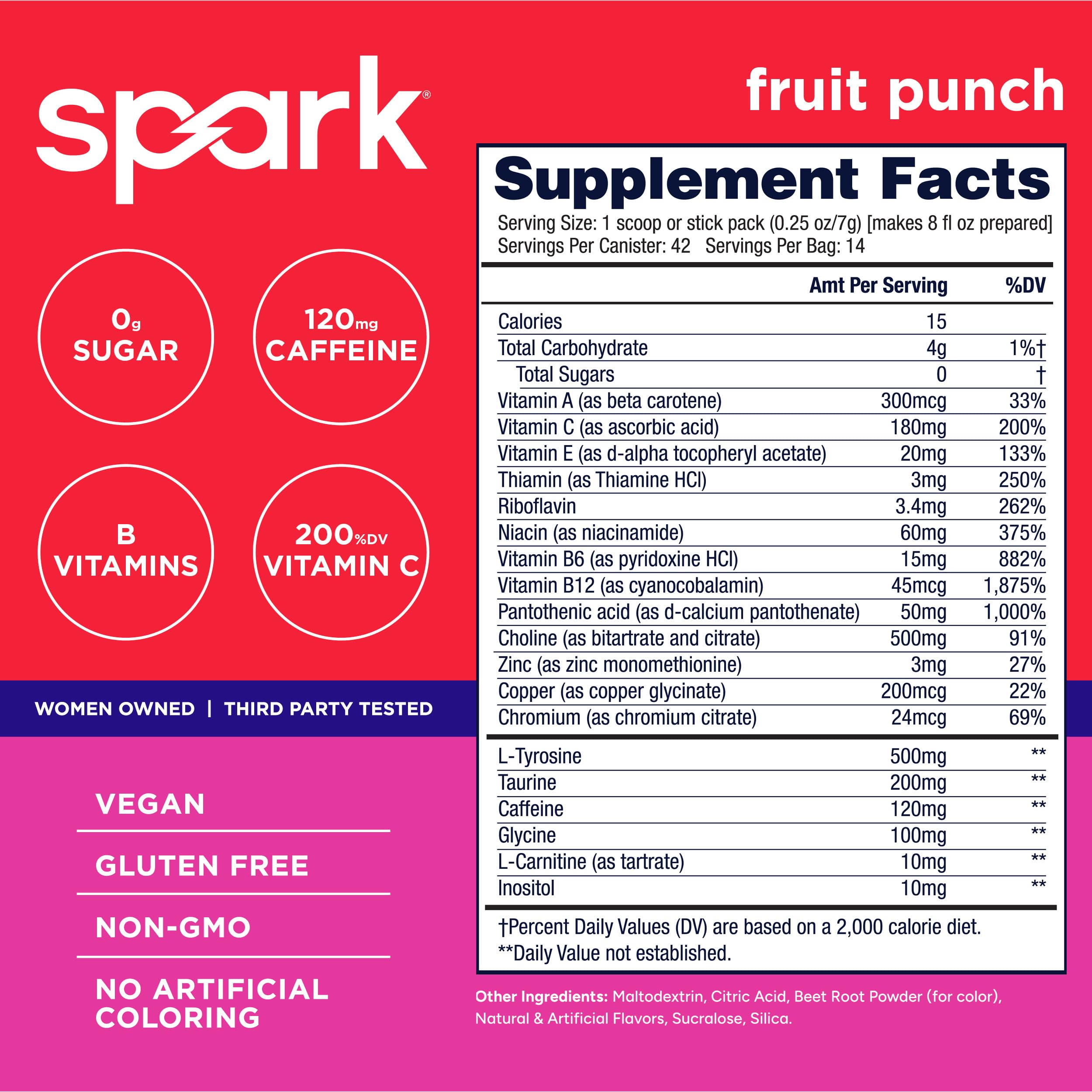 AdvoCare Spark primer plano del polvo en stick destacando mezcla sin azúcar