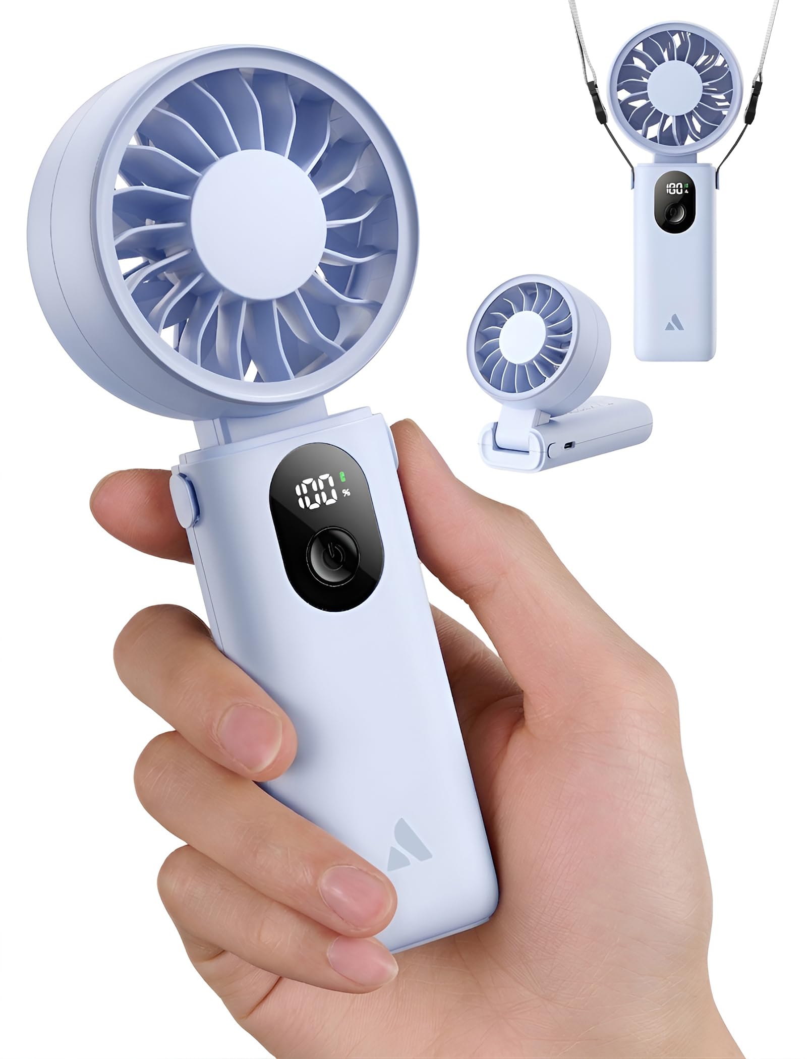Aecooly ventilador frontal mostrando diseño compacto y botón de control, facilidad de manejo