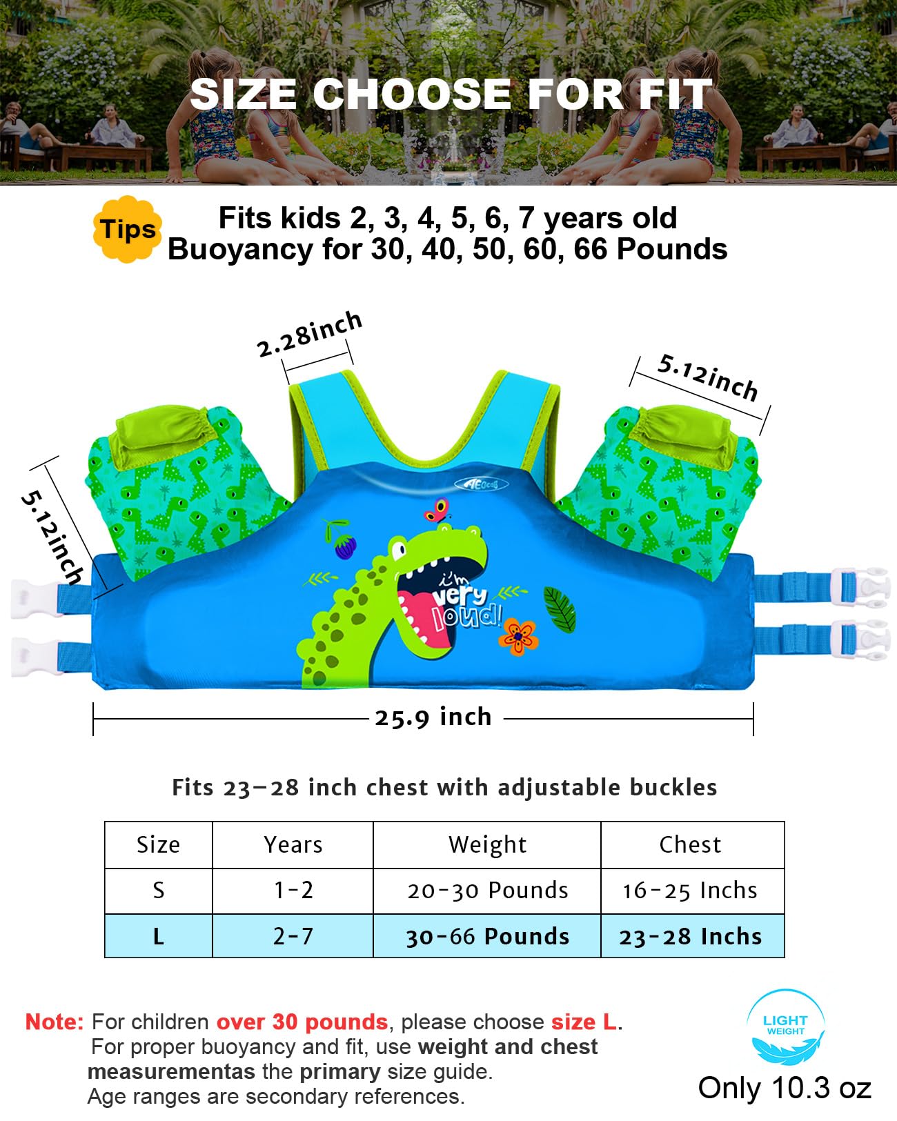 AEOCOO primer plano de manguitos flotantes mostrando estabilidad y apoyo