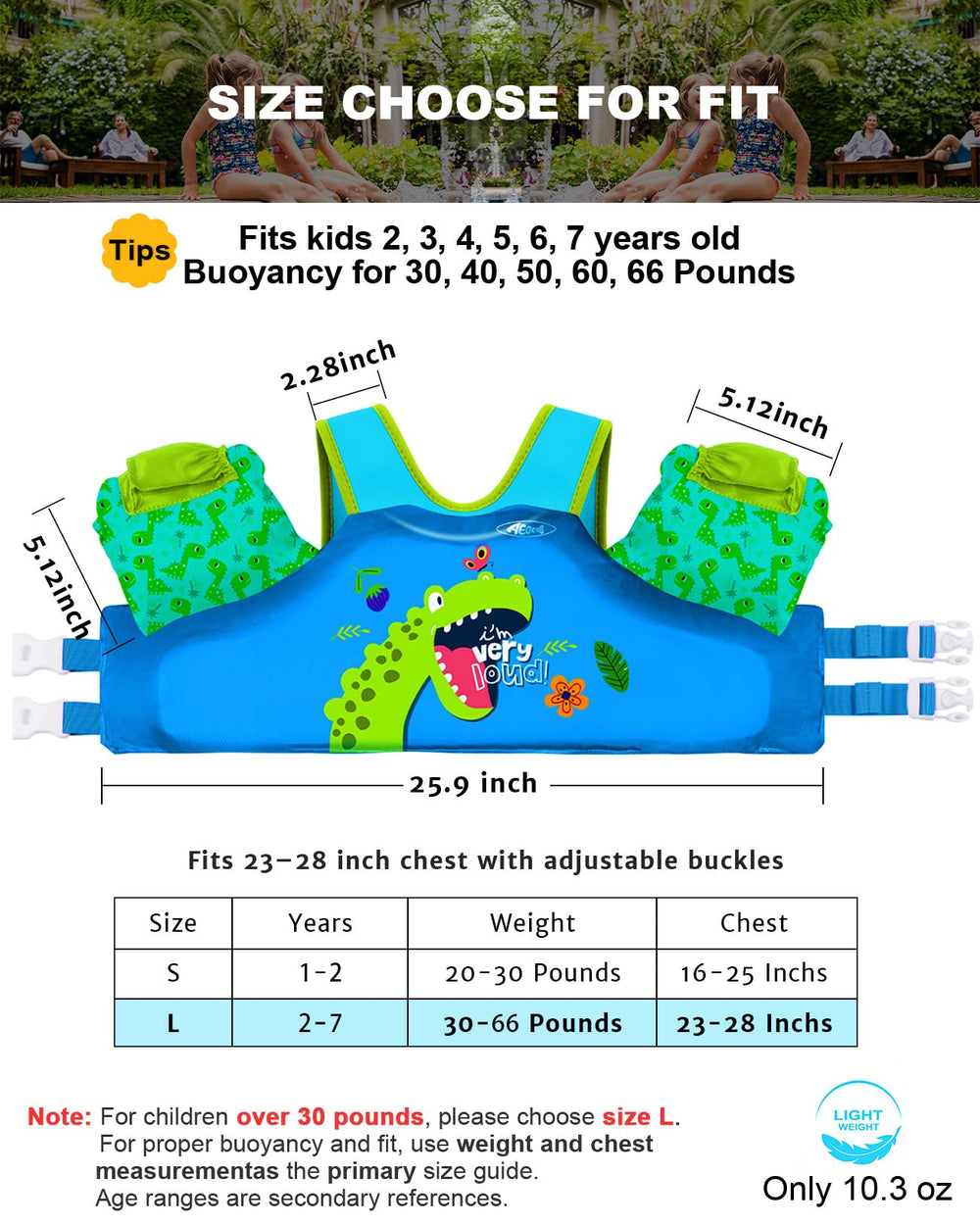 AEOCOO primer plano de manguitos flotantes mostrando estabilidad y apoyo