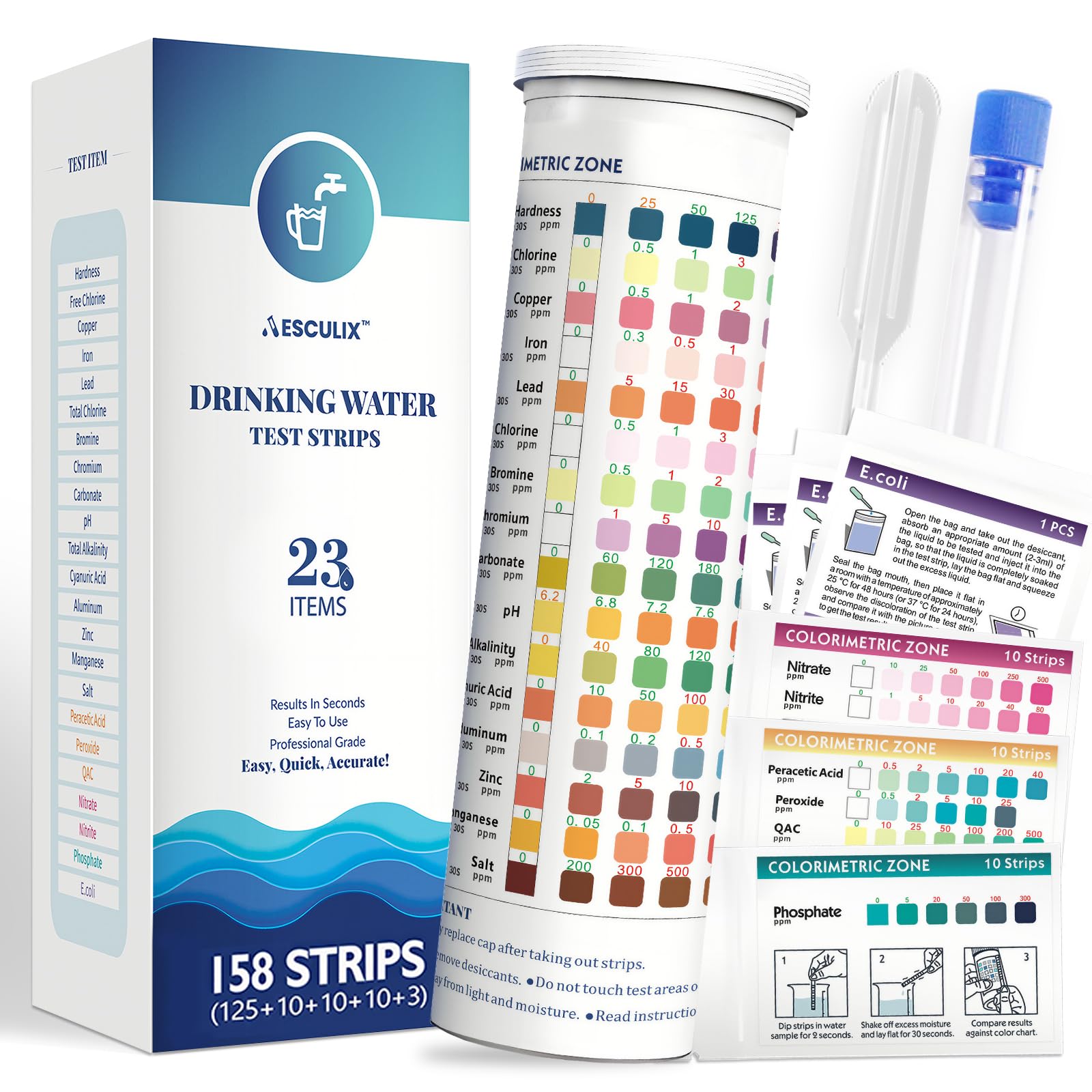 AESCULIX kit frontal con 158 tiras y caja, control integral del agua