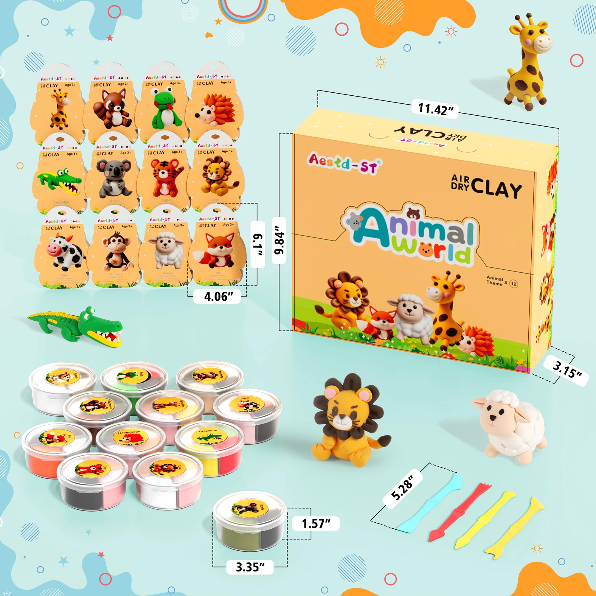 Aestd-ST open kit with sculpting tools and separated clay boxes for organized play