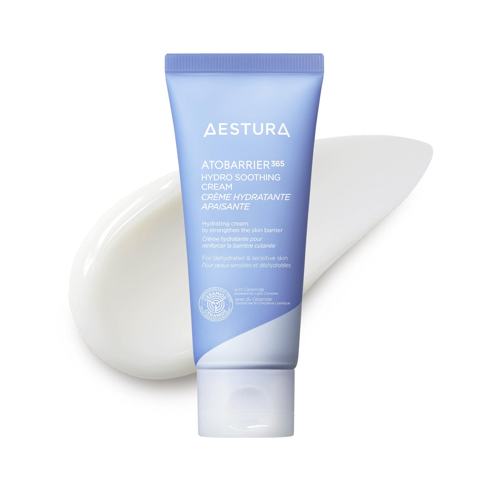 AESTURA envase frontal ATOBARRIER365 mostrando diseño y beneficio hidratante