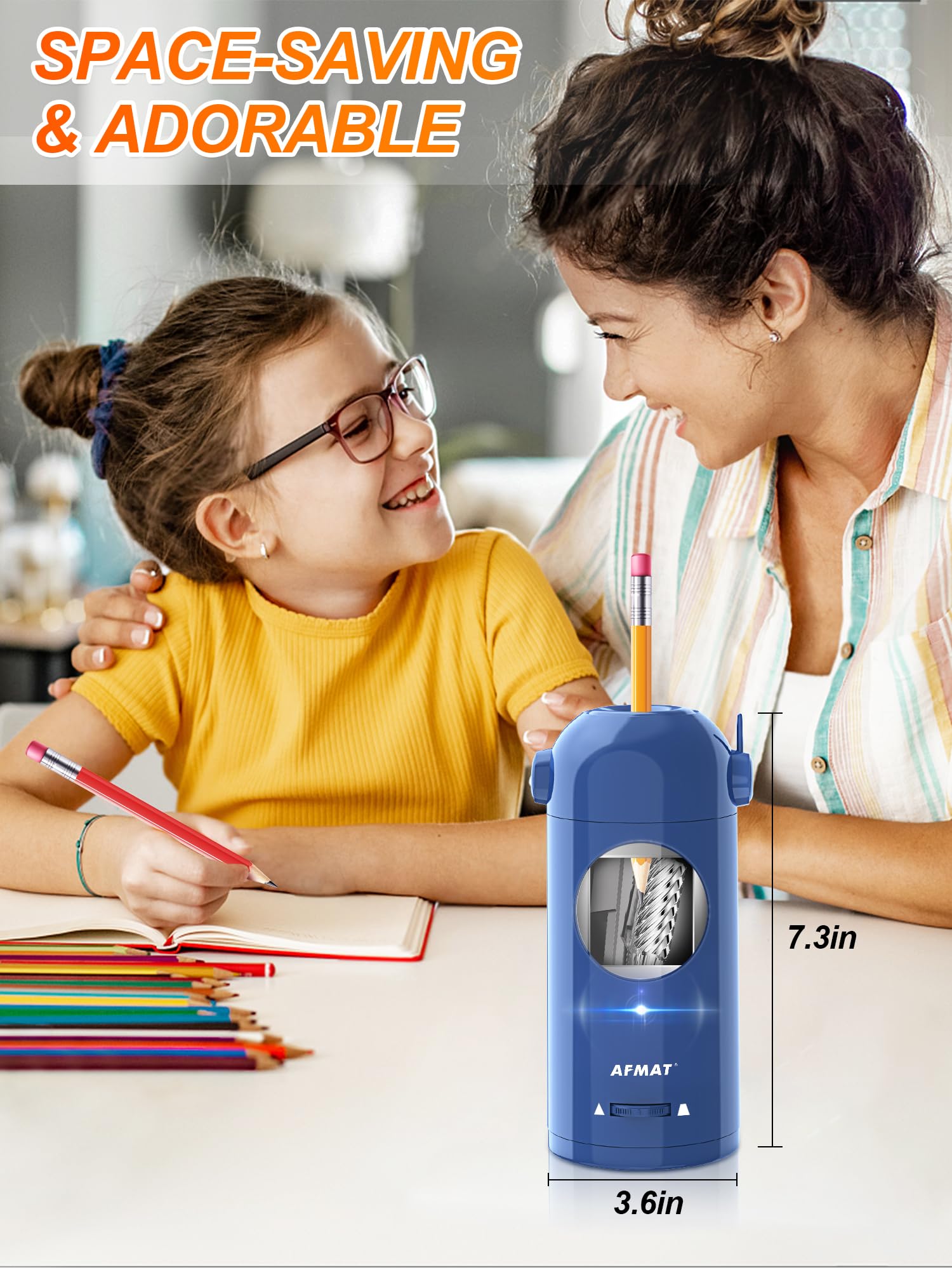 AFMAT PSX5 en escritorio escolar mostrando uso seguro y práctico
