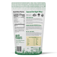 AGN Roots powder close-up texture illustrating fine, undenatured protein quality