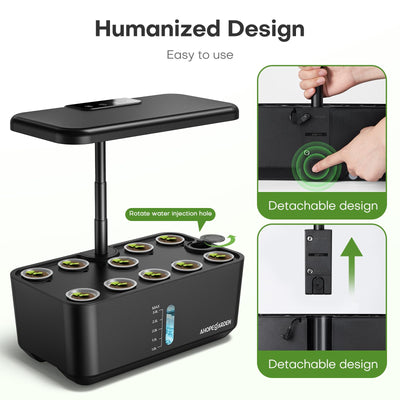 Ahopegarden on kitchen counter with everyday items, compact space-saving design