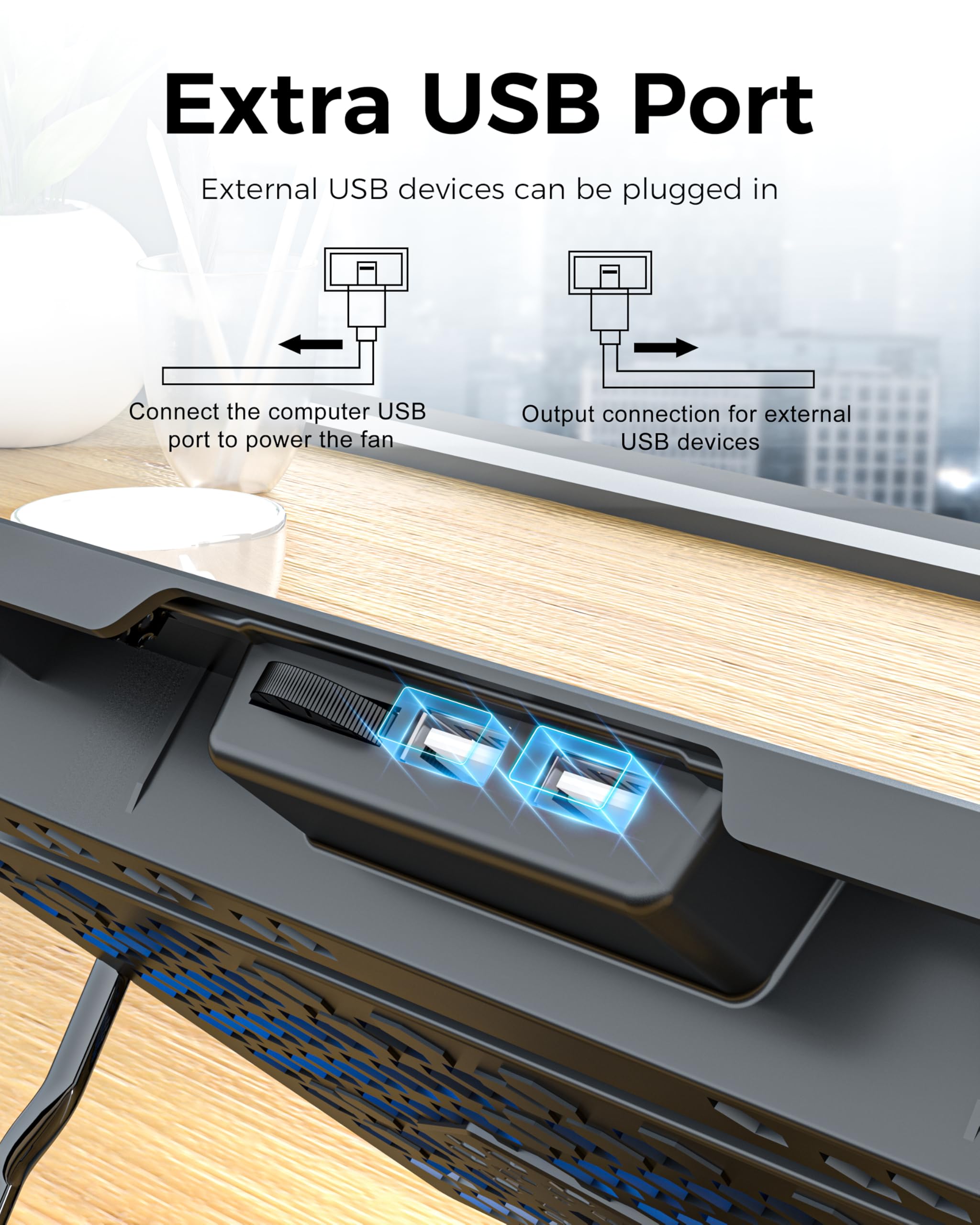 AICHESON anti-slip bar detail keeping laptop secure when angling for comfortable typing