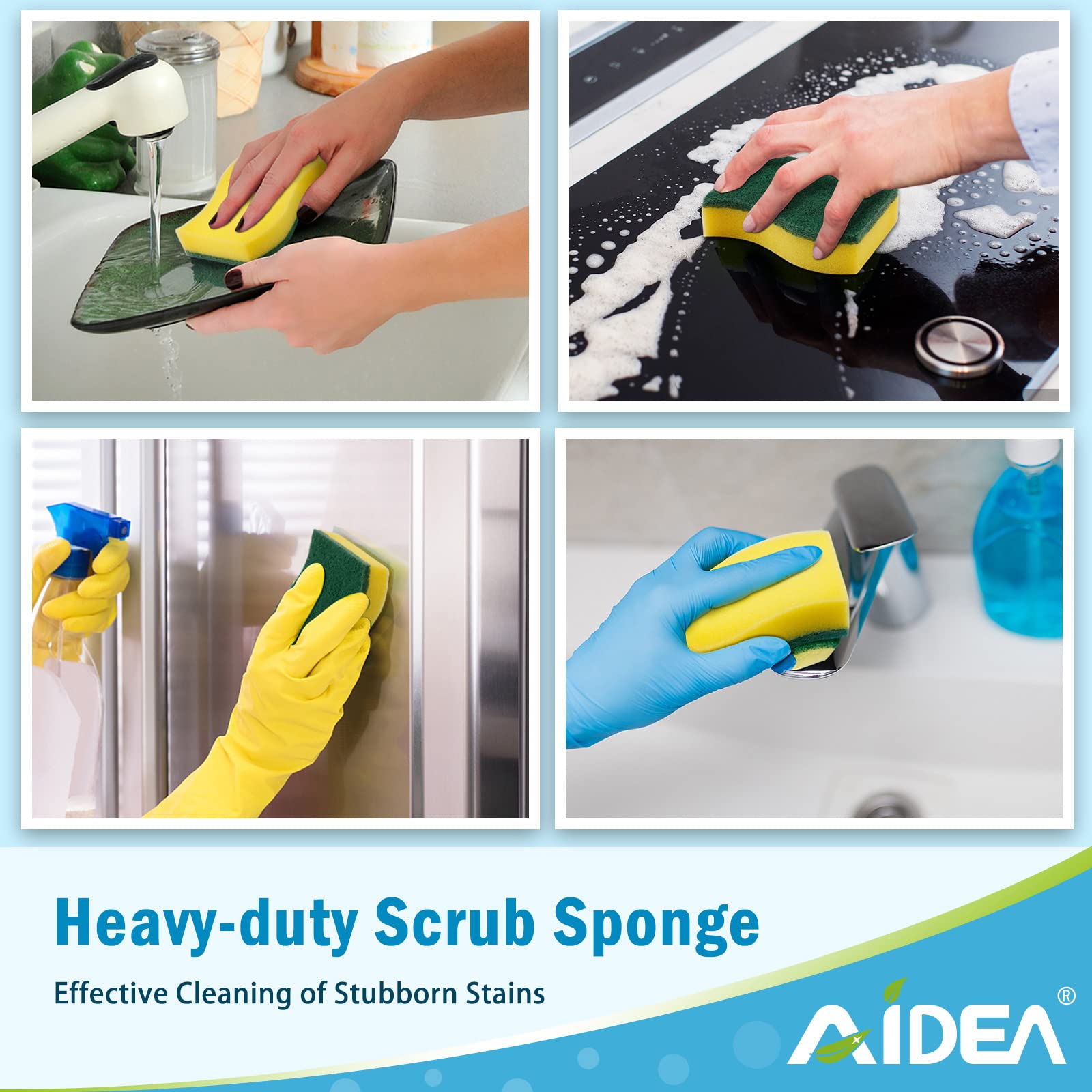 AIDEA esponja en cocina limpia para mantener superficies relucientes