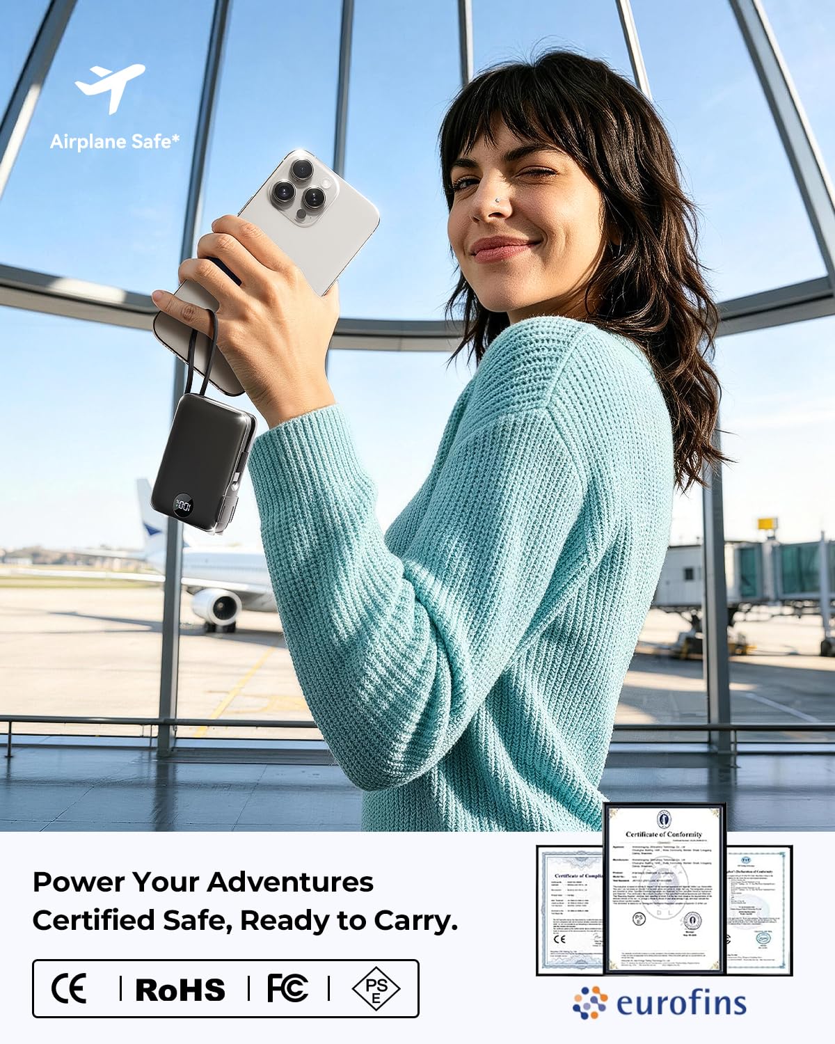 AIFENG power bank en mochila listo para viajes y uso como equipaje de mano