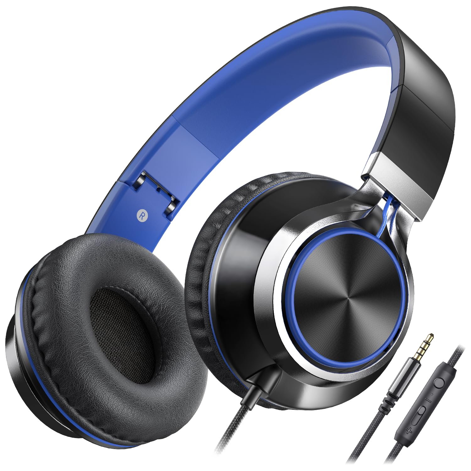 AILIHEN auriculares C8 frontal mostrando diseño negro y azul y beneficio versátil