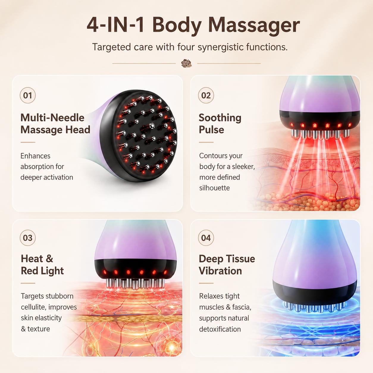 Aimilove primer plano del cabezal metálico para mejor transferencia de calor y contacto suave