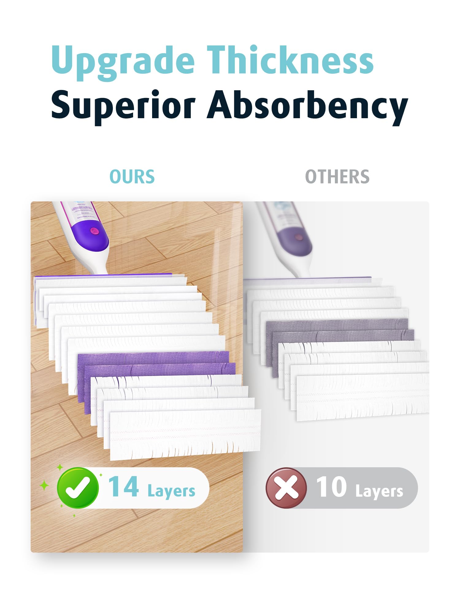 AIR U+ comparación de tamaño de almohadilla cubriendo mayor superficie