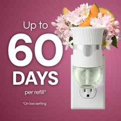Air Wick recambio enchufado en sala demostrando aroma continuo y confort